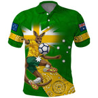 Personalized Australia Soccer Kangaroo Polo Shirt Aussie Football Mascot Dynamic Sports Graphic