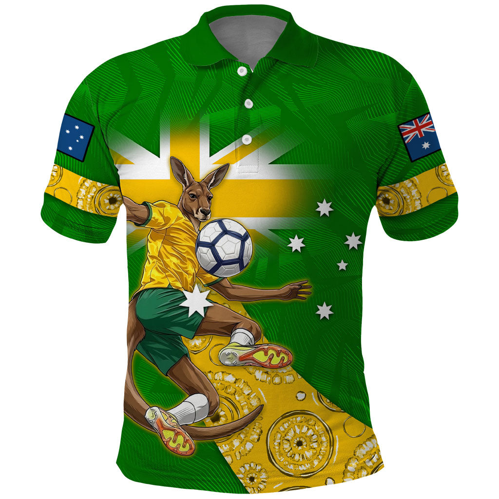 Personalized Australia Soccer Kangaroo Polo Shirt Aussie Football Mascot Dynamic Sports Graphic