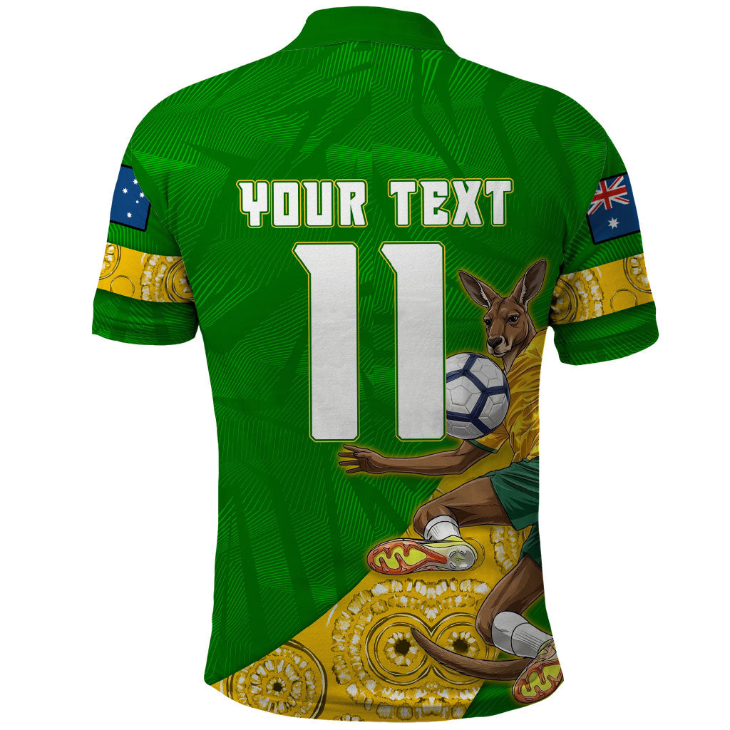 Personalized Australia Soccer Kangaroo Polo Shirt Aussie Football Mascot Dynamic Sports Graphic