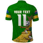 Personalized Australia Soccer Kangaroo Polo Shirt Aussie Football Mascot Dynamic Sports Graphic