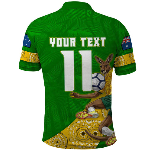 Personalized Australia Soccer Kangaroo Polo Shirt Aussie Football Mascot Dynamic Sports Graphic