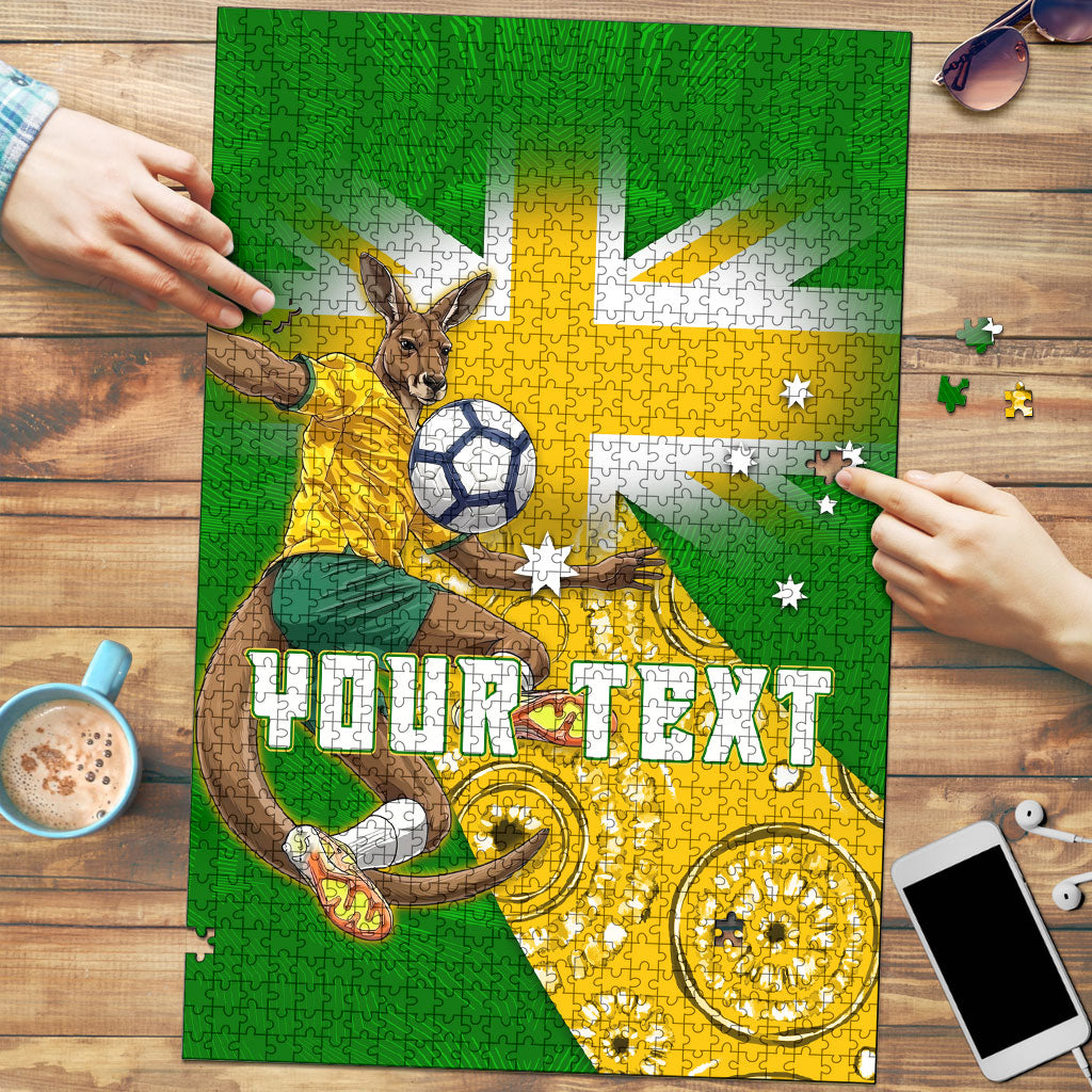 Personalized Australia Soccer Kangaroo Puzzle Aussie Football Mascot Dynamic Sports Graphic