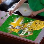 Personalized Australia Soccer Kangaroo Puzzle Aussie Football Mascot Dynamic Sports Graphic