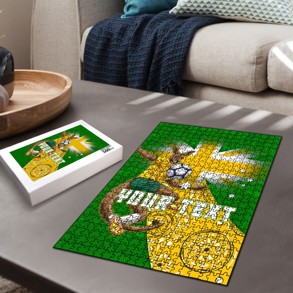 Personalized Australia Soccer Kangaroo Puzzle Aussie Football Mascot Dynamic Sports Graphic