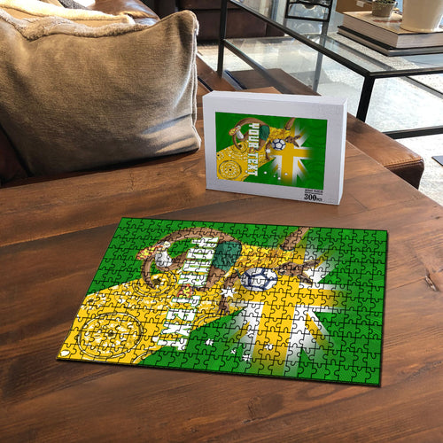 Personalized Australia Soccer Kangaroo Puzzle Aussie Football Mascot Dynamic Sports Graphic