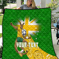 Personalized Australia Soccer Kangaroo Quilt Aussie Football Mascot Dynamic Sports Graphic