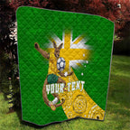 Personalized Australia Soccer Kangaroo Quilt Aussie Football Mascot Dynamic Sports Graphic