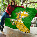 Personalized Australia Soccer Kangaroo Quilt Aussie Football Mascot Dynamic Sports Graphic