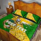 Personalized Australia Soccer Kangaroo Quilt Bed Set Aussie Football Mascot Dynamic Sports Graphic