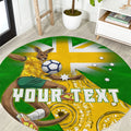 Personalized Australia Soccer Kangaroo Round Carpet Aussie Football Mascot Dynamic Sports Graphic