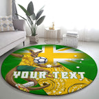 Personalized Australia Soccer Kangaroo Round Carpet Aussie Football Mascot Dynamic Sports Graphic