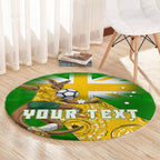 Personalized Australia Soccer Kangaroo Round Carpet Aussie Football Mascot Dynamic Sports Graphic