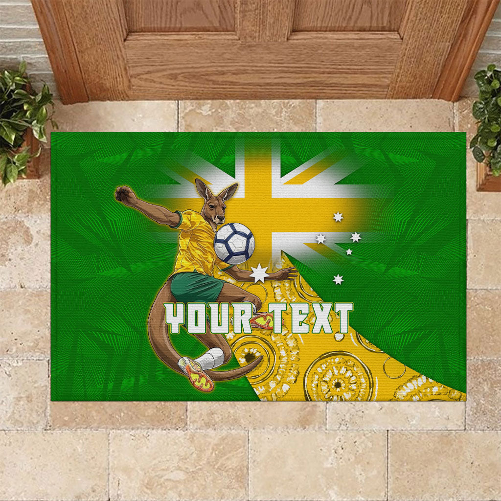 Personalized Australia Soccer Kangaroo Rubber Doormat Aussie Football Mascot Dynamic Sports Graphic