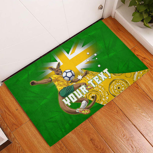 Personalized Australia Soccer Kangaroo Rubber Doormat Aussie Football Mascot Dynamic Sports Graphic