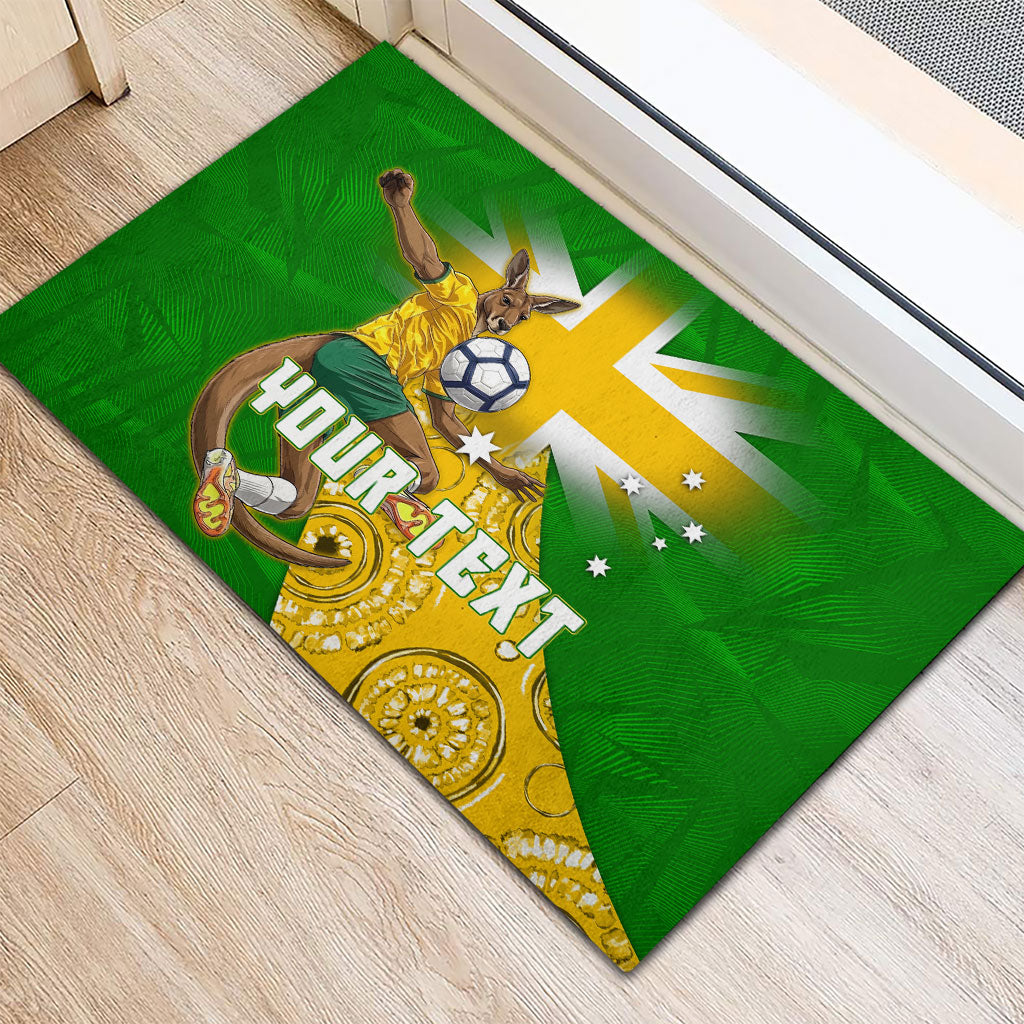 Personalized Australia Soccer Kangaroo Rubber Doormat Aussie Football Mascot Dynamic Sports Graphic