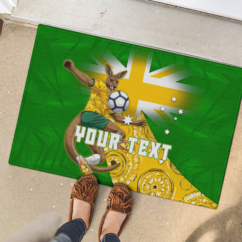 Personalized Australia Soccer Kangaroo Rubber Doormat Aussie Football Mascot Dynamic Sports Graphic