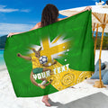 Personalized Australia Soccer Kangaroo Sarong Aussie Football Mascot Dynamic Sports Graphic