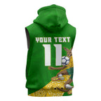 Personalized Australia Soccer Kangaroo Sleeveless Hoodie Aussie Football Mascot Dynamic Sports Graphic