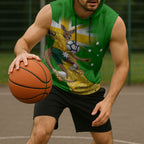 Personalized Australia Soccer Kangaroo Sleeveless Hoodie Aussie Football Mascot Dynamic Sports Graphic