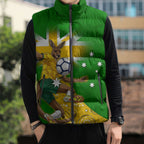 Personalized Australia Soccer Kangaroo Sleeveless Puffer Jacket Aussie Football Mascot Dynamic Sports Graphic