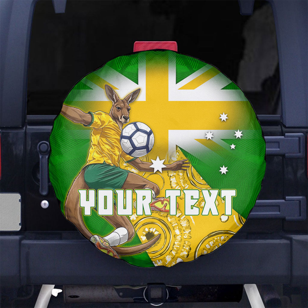 Personalized Australia Soccer Kangaroo Spare Tire Cover Aussie Football Mascot Dynamic Sports Graphic