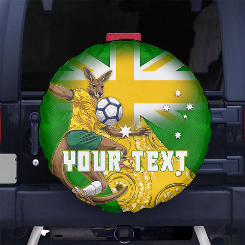 Personalized Australia Soccer Kangaroo Spare Tire Cover Aussie Football Mascot Dynamic Sports Graphic