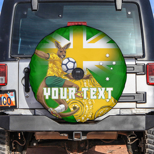 Personalized Australia Soccer Kangaroo Spare Tire Cover Aussie Football Mascot Dynamic Sports Graphic