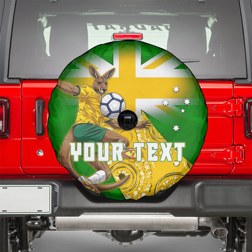 Personalized Australia Soccer Kangaroo Spare Tire Cover Aussie Football Mascot Dynamic Sports Graphic
