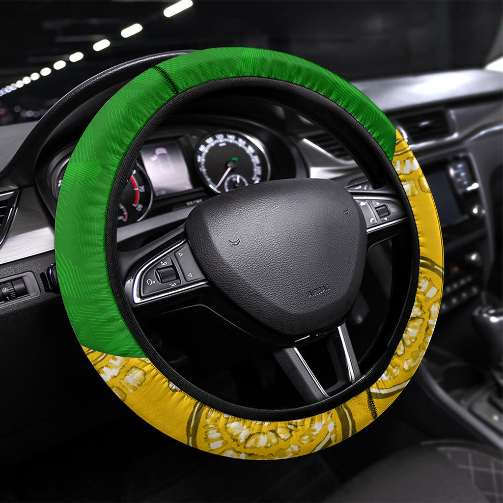 Australia Soccer Kangaroo Steering Wheel Cover Aussie Football Mascot Dynamic Sports Graphic