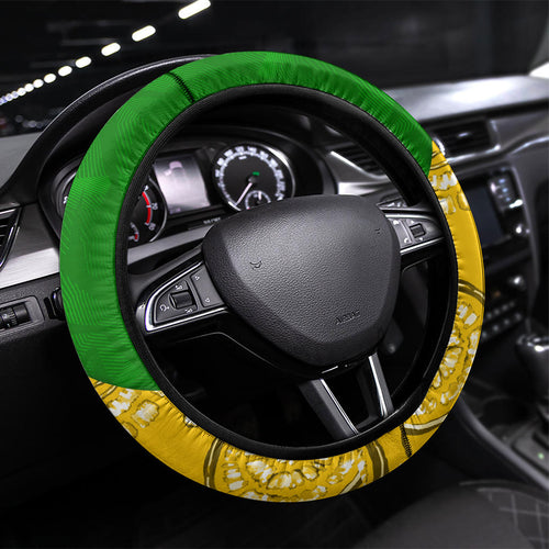 Australia Soccer Kangaroo Steering Wheel Cover Aussie Football Mascot Dynamic Sports Graphic