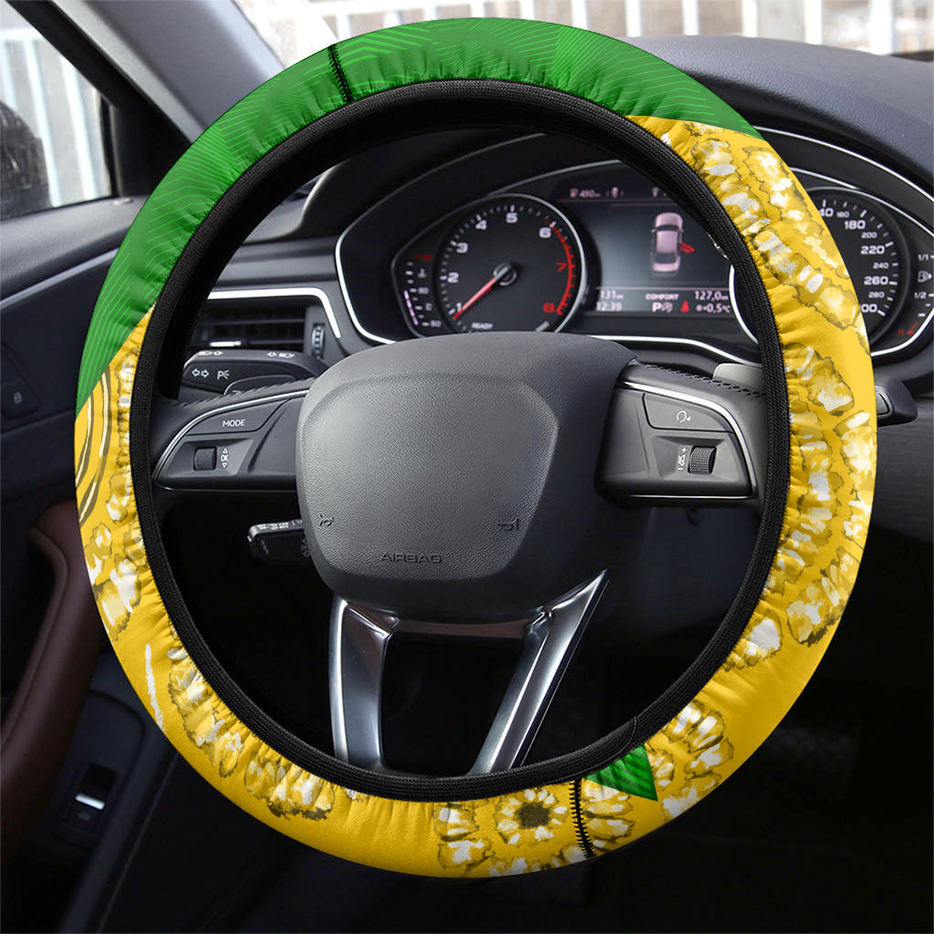 Australia Soccer Kangaroo Steering Wheel Cover Aussie Football Mascot Dynamic Sports Graphic