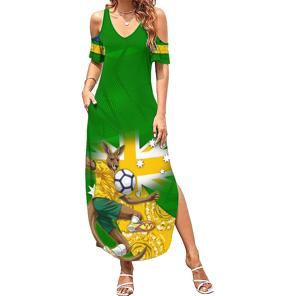 Personalized Australia Soccer Kangaroo Summer Maxi Dress Aussie Football Mascot Dynamic Sports Graphic