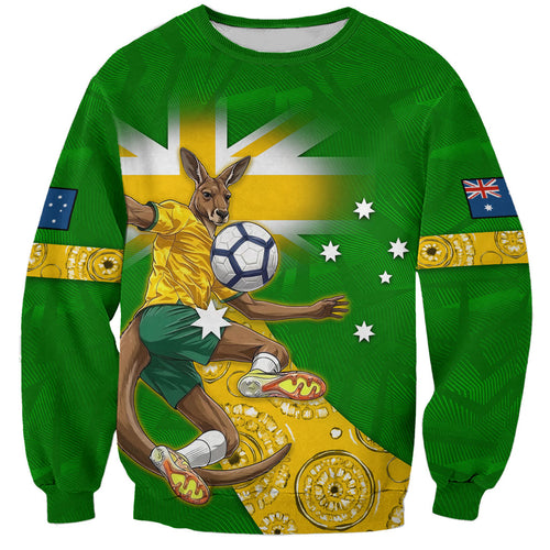 Personalized Australia Soccer Kangaroo Sweatshirt Aussie Football Mascot Dynamic Sports Graphic