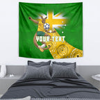 Personalized Australia Soccer Kangaroo Tapestry Aussie Football Mascot Dynamic Sports Graphic