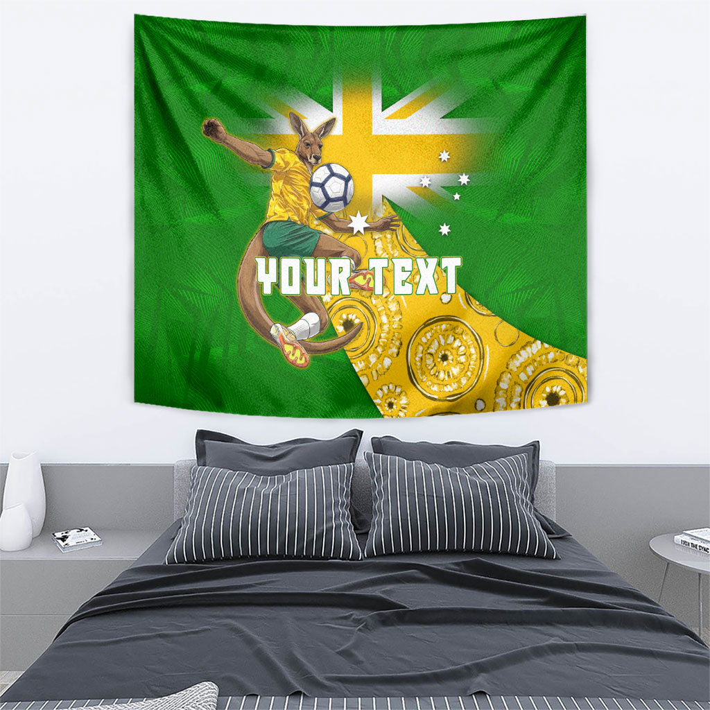 Personalized Australia Soccer Kangaroo Tapestry Aussie Football Mascot Dynamic Sports Graphic
