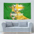Personalized Australia Soccer Kangaroo Tapestry Aussie Football Mascot Dynamic Sports Graphic