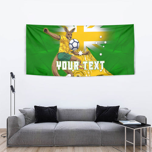 Personalized Australia Soccer Kangaroo Tapestry Aussie Football Mascot Dynamic Sports Graphic