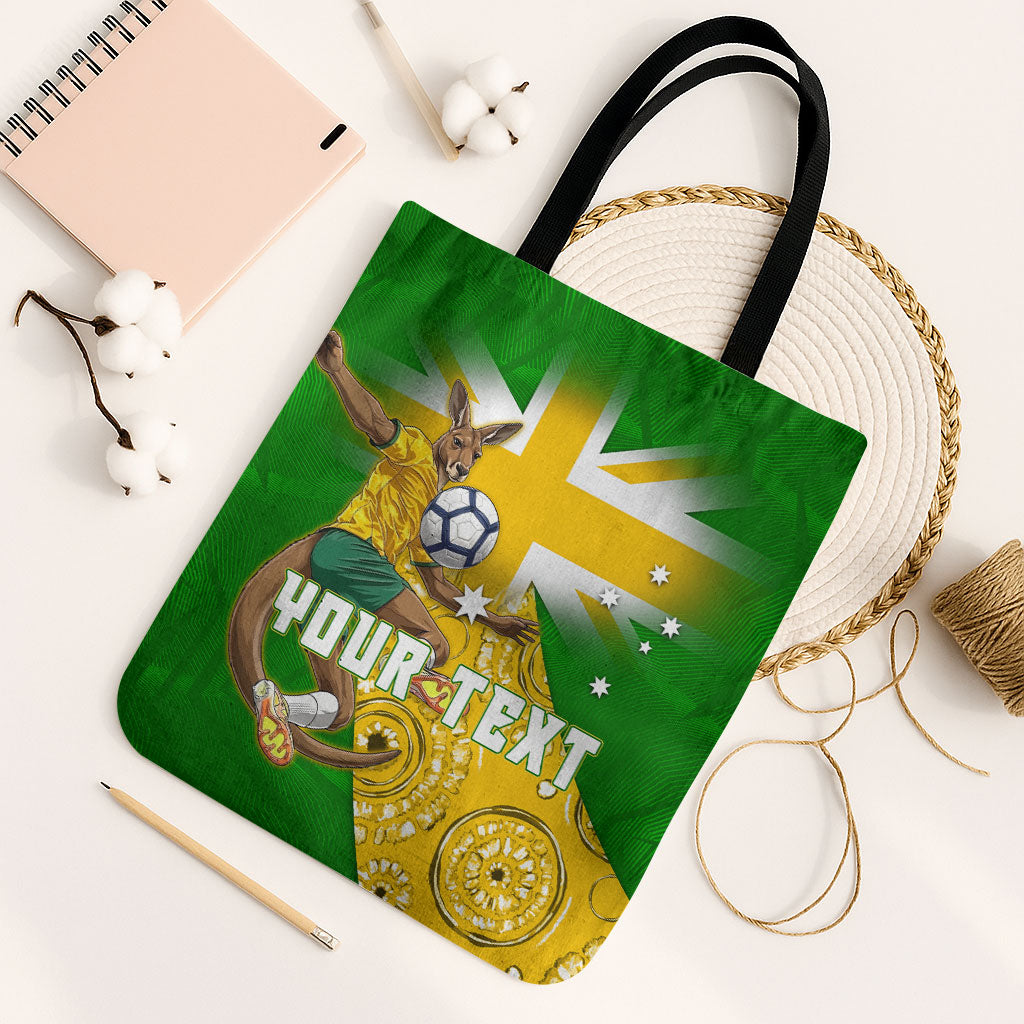 Personalized Australia Soccer Kangaroo Tote Bag Aussie Football Mascot Dynamic Sports Graphic