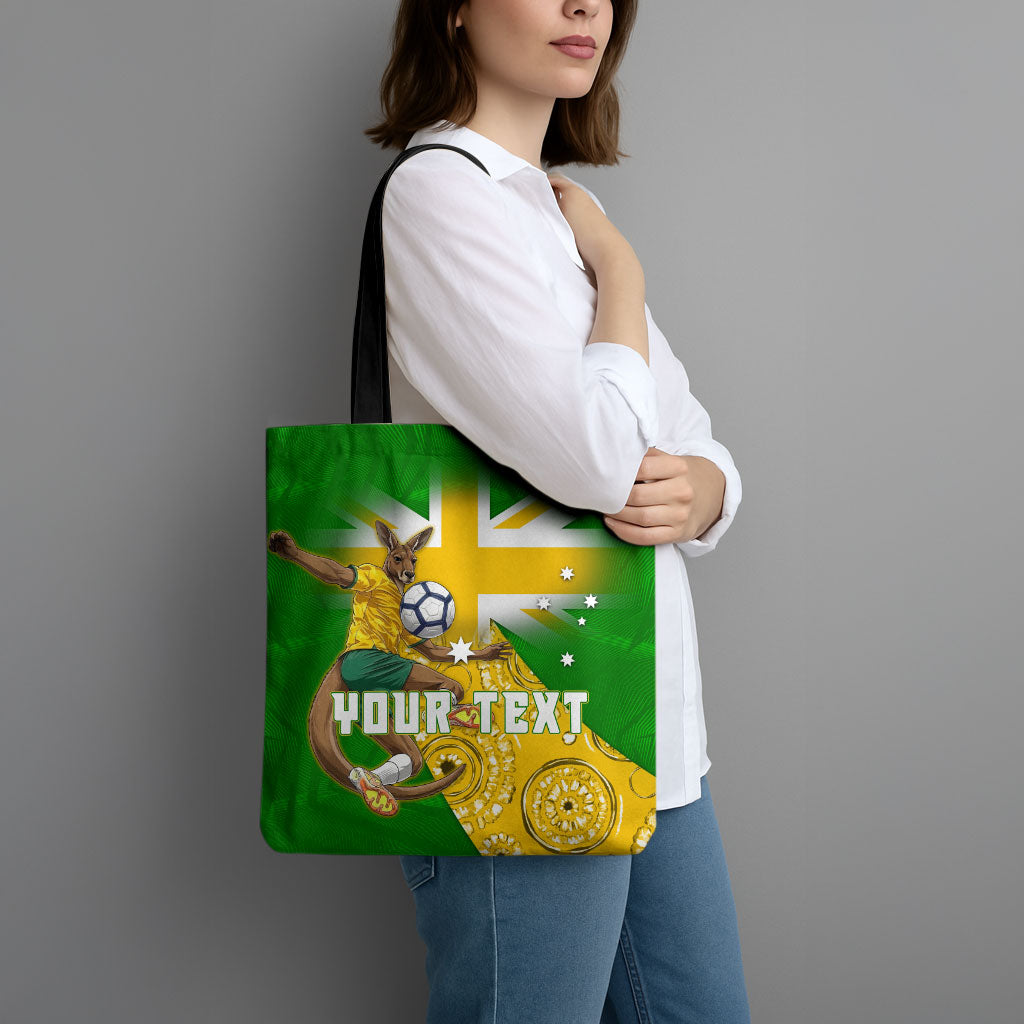 Personalized Australia Soccer Kangaroo Tote Bag Aussie Football Mascot Dynamic Sports Graphic
