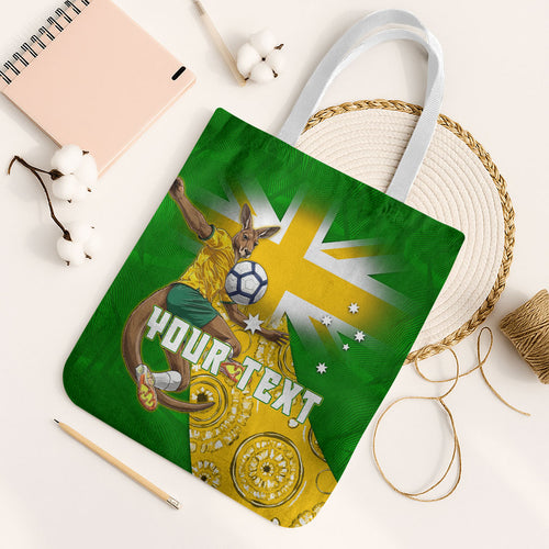 Personalized Australia Soccer Kangaroo Tote Bag Aussie Football Mascot Dynamic Sports Graphic