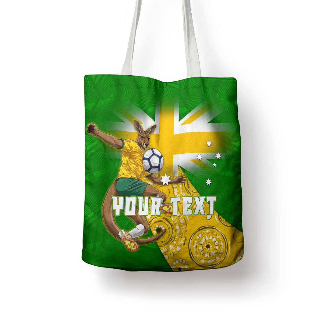 Personalized Australia Soccer Kangaroo Tote Bag Aussie Football Mascot Dynamic Sports Graphic