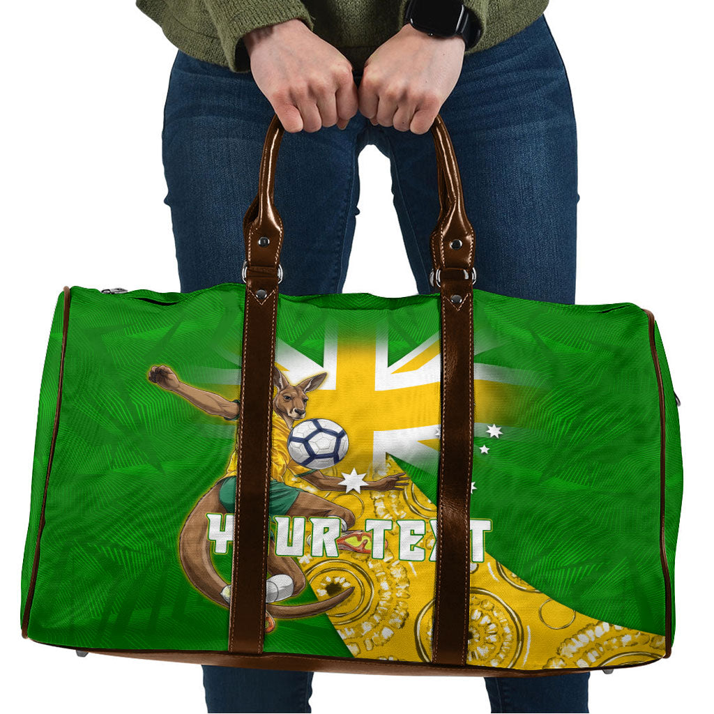 Personalized Australia Soccer Kangaroo Travel Bag Aussie Football Mascot Dynamic Sports Graphic