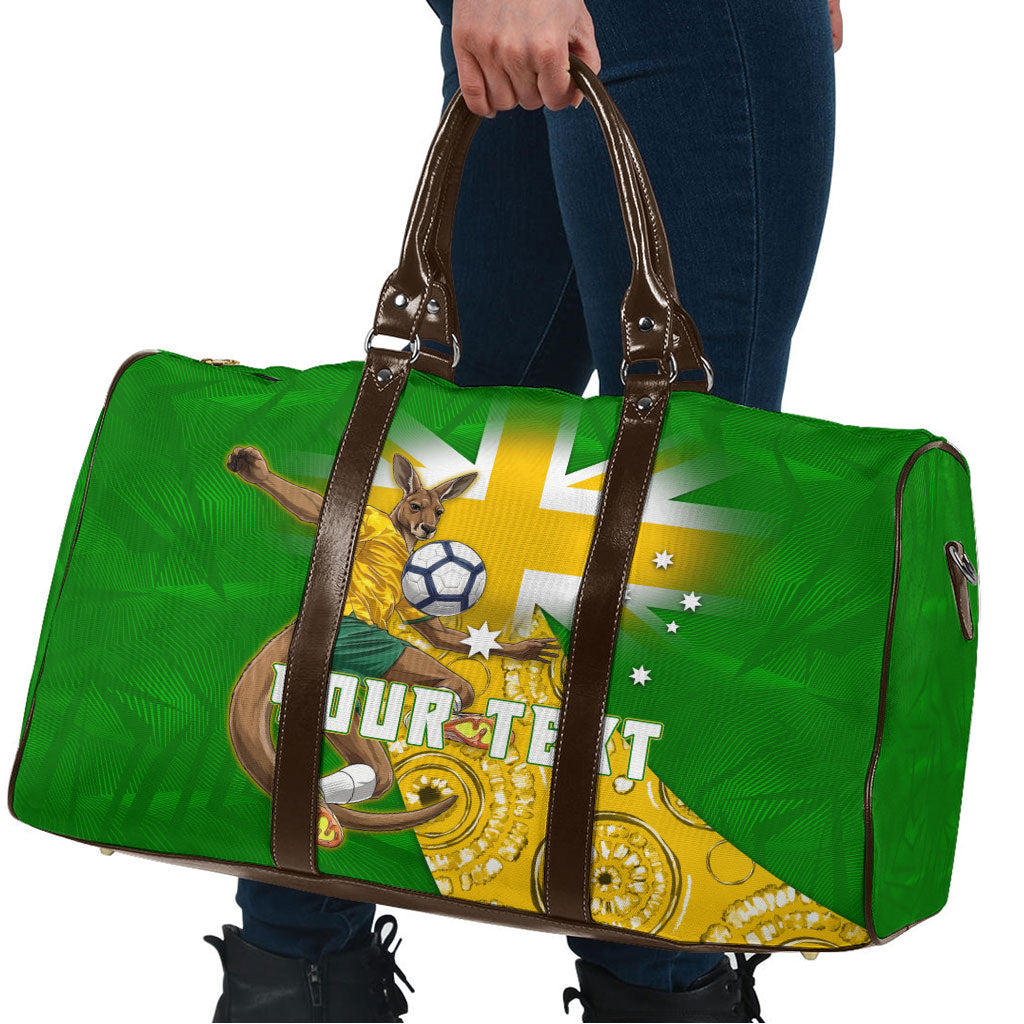 Personalized Australia Soccer Kangaroo Travel Bag Aussie Football Mascot Dynamic Sports Graphic