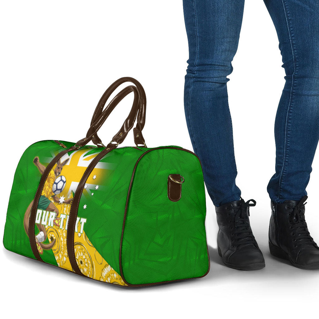 Personalized Australia Soccer Kangaroo Travel Bag Aussie Football Mascot Dynamic Sports Graphic