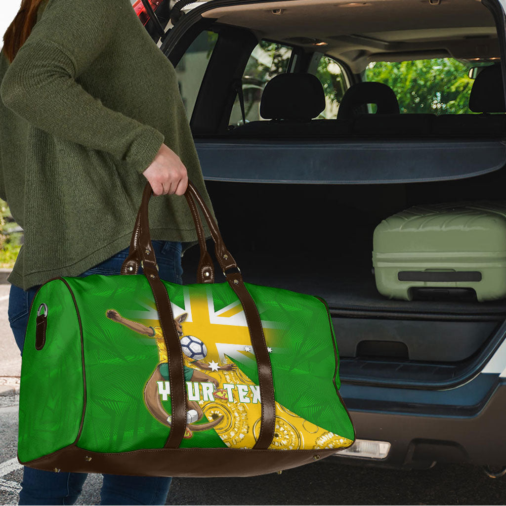 Personalized Australia Soccer Kangaroo Travel Bag Aussie Football Mascot Dynamic Sports Graphic