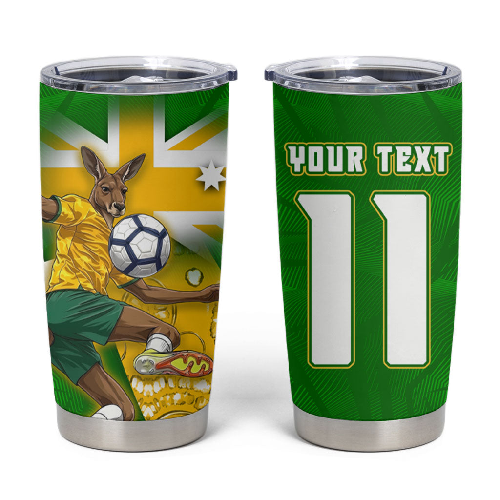 Personalized Australia Soccer Kangaroo Tumbler Cup Aussie Football Mascot Dynamic Sports Graphic