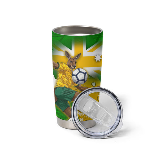 Personalized Australia Soccer Kangaroo Tumbler Cup Aussie Football Mascot Dynamic Sports Graphic