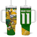 Personalized Australia Soccer Kangaroo Tumbler With Handle Aussie Football Mascot Dynamic Sports Graphic