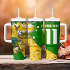 Personalized Australia Soccer Kangaroo Tumbler With Handle Aussie Football Mascot Dynamic Sports Graphic