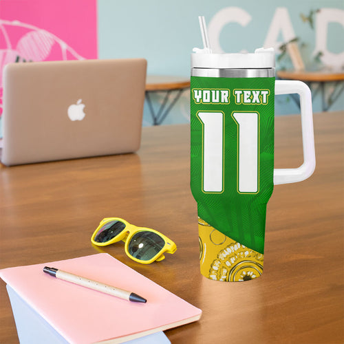 Personalized Australia Soccer Kangaroo Tumbler With Handle Aussie Football Mascot Dynamic Sports Graphic